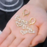 Heart Shaped Crystal Hoops